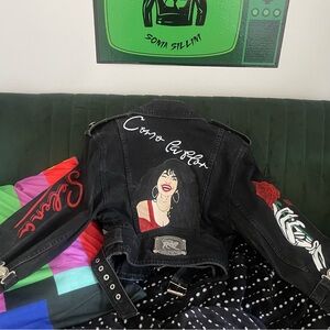 Parasuco Black Jean Jacket with Red and White Accents